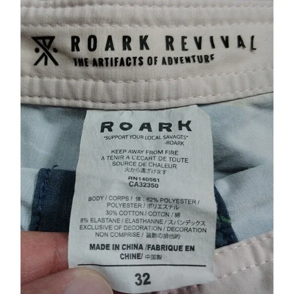 Roark Revival Chiller‎ Tourister Men's Navy Stretch Size 32 Board Shorts - Picture 3 of 7